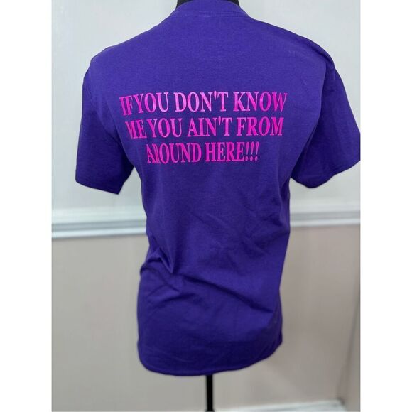 If You Don’t Know Me You Ain’t From Around Here Purple Tee Shirt Size Small - Picture 2 of 6